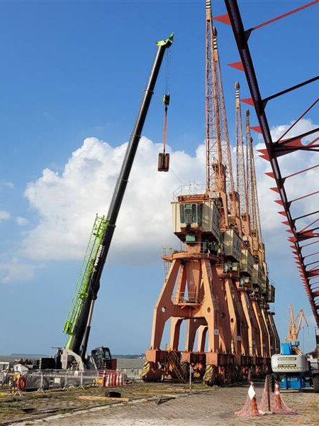 Plano de Rigging para desmontagem de guindastes no Porto Futuro II em Belém - OSP Engenharia.
