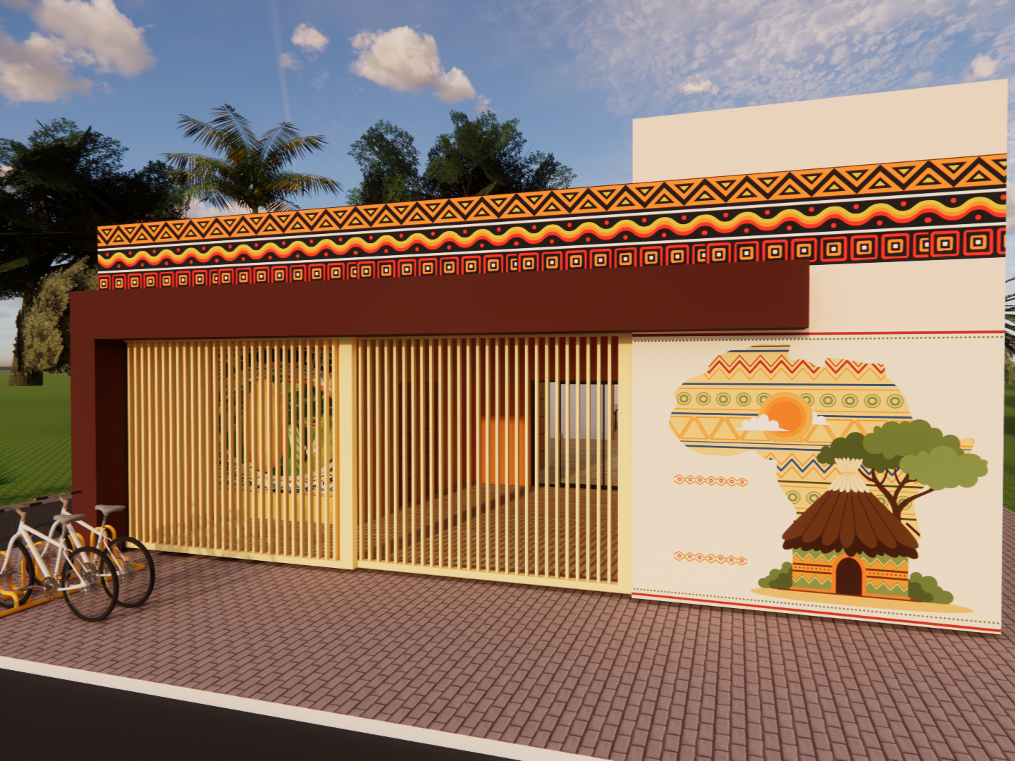 Fachada do Centro Comunitário Quilombola Cupuaçu após reforma integral e construção de salas de informática – OSP Engenharia